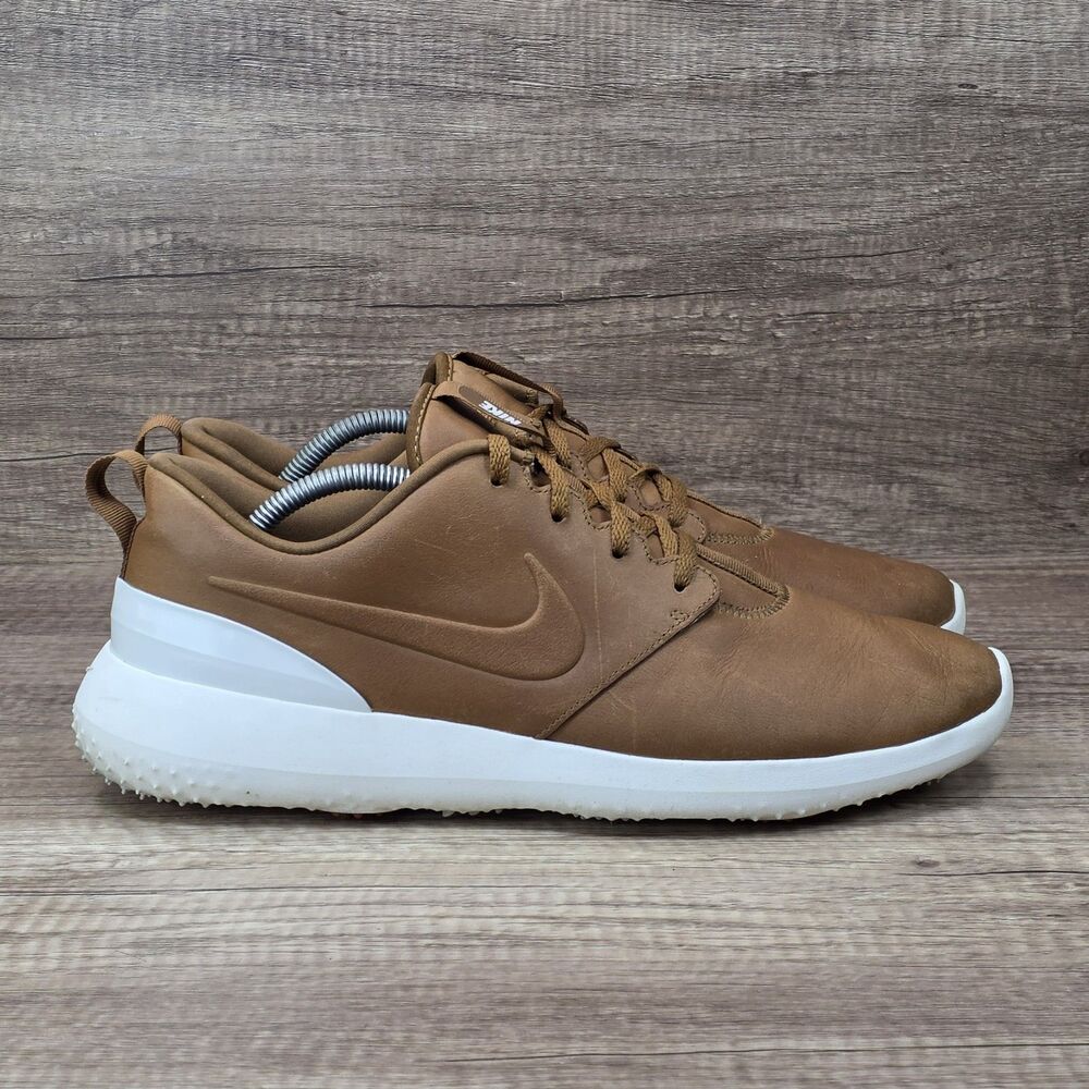 Nike Roshe G Men's Size 11 Brown Leather Leather Spikeless Golf Shoes AA1838-200